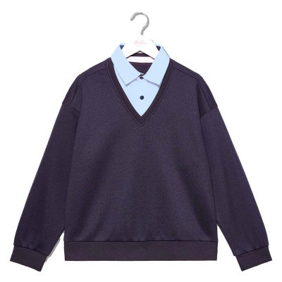 Джемпер обманка школьный для мальчика Deloras G71820 синий/голубой 1