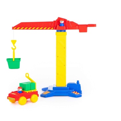 Игровой набор Башенный кран №1 и автомобиль Полесье 58195 02