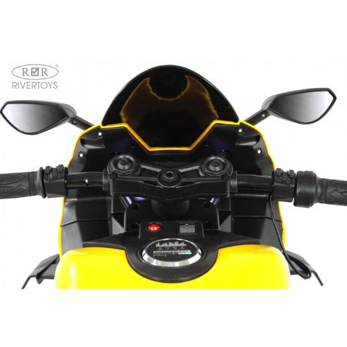 Детский электромотоцикл RiverToys М777БХ жёлтый фото 4