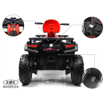 Детский электроквадроцикл 4WD RiverToys T001TT красный