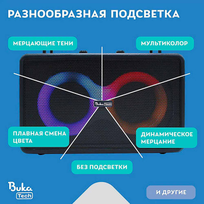 Портативная колонка с двумя микрофонами Patty BukaTech BT0009 черная 3