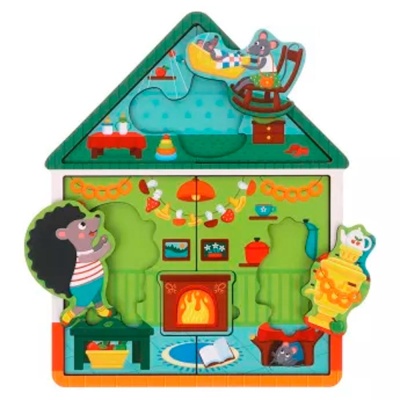 Пазл деревянный многослойный Домик Ежа 15 деталей Mapacha 962214 3