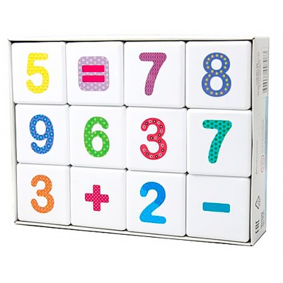 Кубики Школа дошколят Весёлая арифметика 12 штук Десятое королевство 00708
