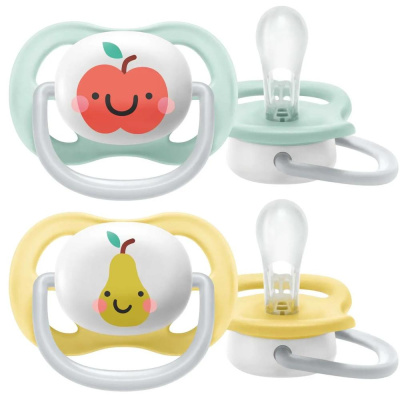 Пустышка Ultra Air Яблоко Груша 0-6 мес 2 шт Philips Avent SCF080/17 01