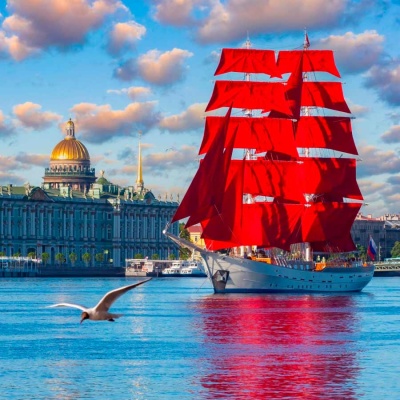 Алмазная мозаика Алые паруса 30х30 см полное заполнение Рыжий кот НД-1074