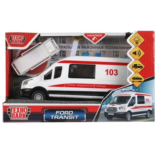 Машинка Ford Transit Скорая помощь Технопарк TRANSITVAN-16PLAMB-WH фото 5