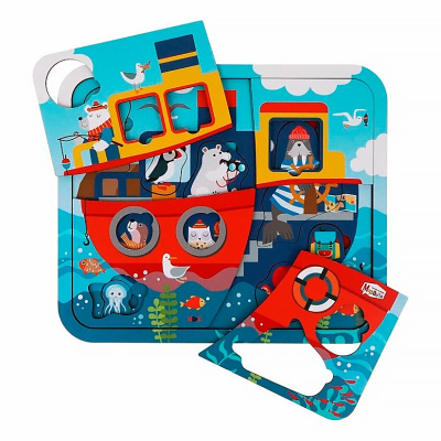 Пазл многослойный для малышей Корабль 23 детали Mapacha 962223 2