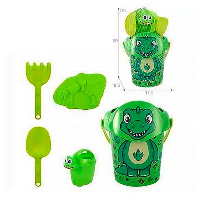 Набор игровой для песка ведёрко лопатка грабли лейка формочки Наша игрушка 1001988 2