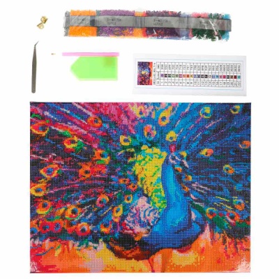 Алмазная мозаика Павлин 30х40 см полное заполнение MultiArt AM-MULTI6