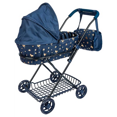 Коляска для кукол с сумкой и корзинкой Рыжий кот 9325-BS 2