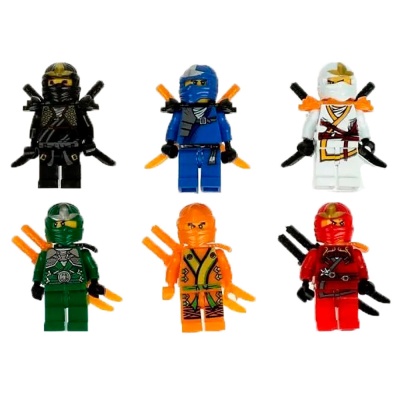 Фигурки Самураи для конструктора 6 шт Мастер 18054-ZH 1