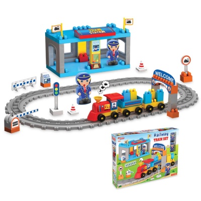 Конструктор Железнодорожная станция 61 деталь DeDe 03258 04