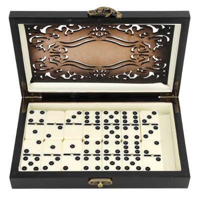 Домино в деревянной коробке Узорчатые Miland ИГН-0302 2