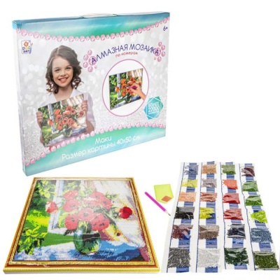 Алмазная мозаика Art 40х50см Маки 1toy Т21892