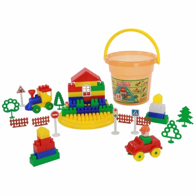 Конструктор блочный Строитель Полесье 37190