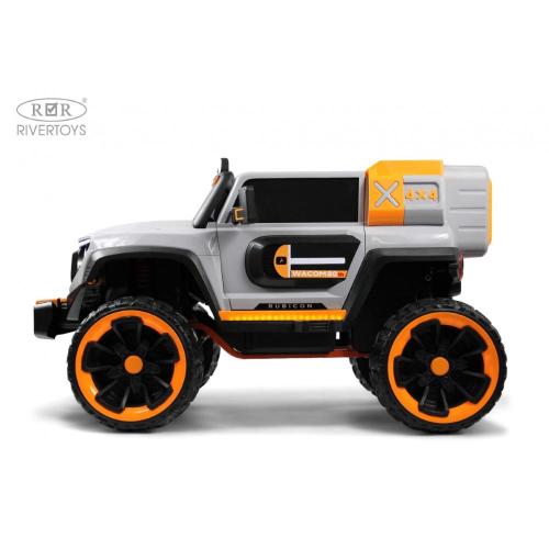 Детский электромобиль RiverToys E007EE серо-оранжевый фото 11
