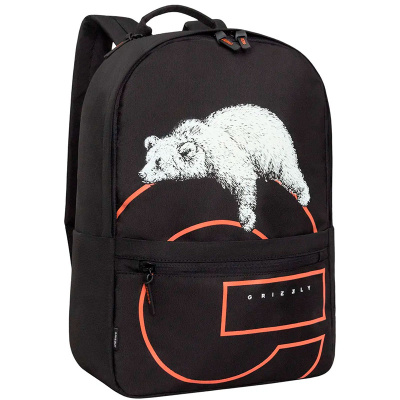 Рюкзак школьный Grizzly RQL-614-1 1 черный - рыжий 2