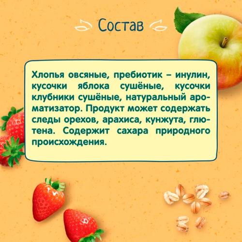 Каша безмолочная овсяная с яблоком и клубникой 200 г от 12 месяцев ФрутоНяня фото 3