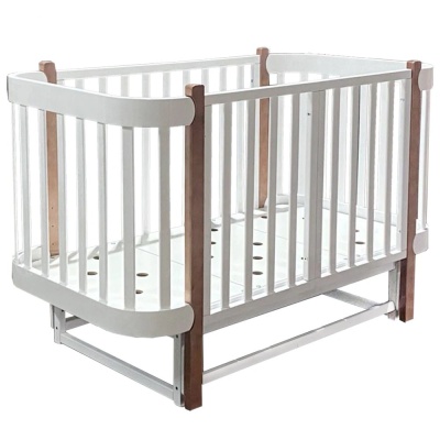 Кроватка-трансформер с продольным маятником Антел Solnyshko белый/бук 04 Кроватка-трансформер с продольным маятником Антел Solnyshko белый/бук 04