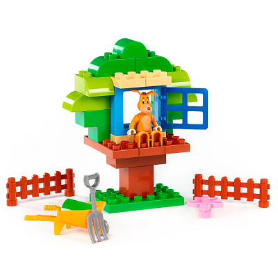 Конструктор Макси Простоквашино Шарик строит домик 30 деталей Полесье 23395 2