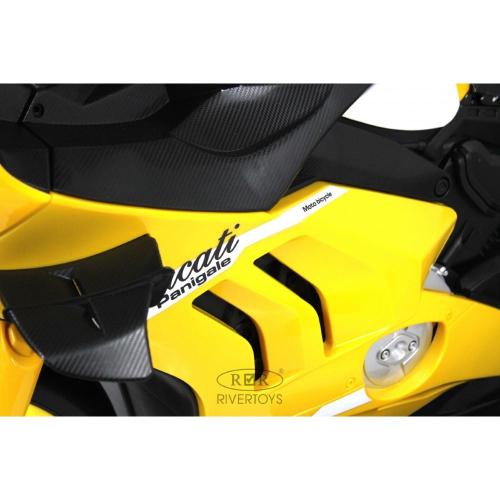 Детский электромотоцикл RiverToys М777БХ жёлтый фото 12