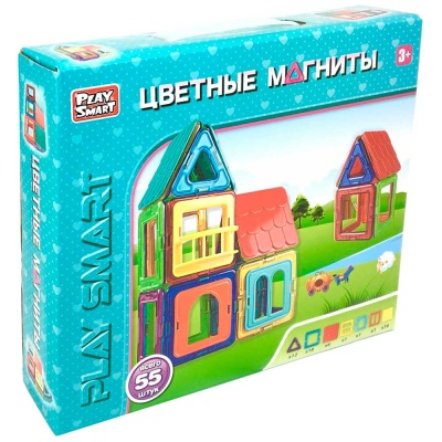 Конструктор Цветные магниты 55 деталей Play Smart 2463 5