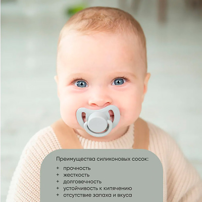 Набор силиконовых пустышек 0-6 мес 2 шт в контейнере Paomma PPS11112 4