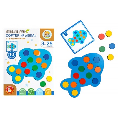 Сортер деревянный Рыбка с заданиями Десятое королевство 05116 3