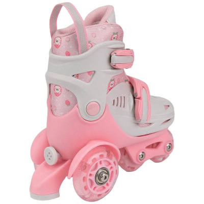 Роликовые коньки + защита 27-30р Cosmoride Honey  бело-розовые 3