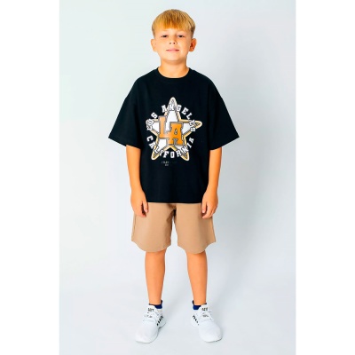 Футболка для мальчика Colabear 620113 черная 2