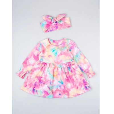 Комплект платье и повязка на голову Розовая симфония Leo 3039А 2