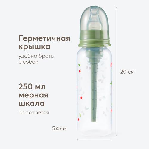Бутылочка для кормления с силиконовой соской 250 мл Happy Baby 10015 cherry фото 5