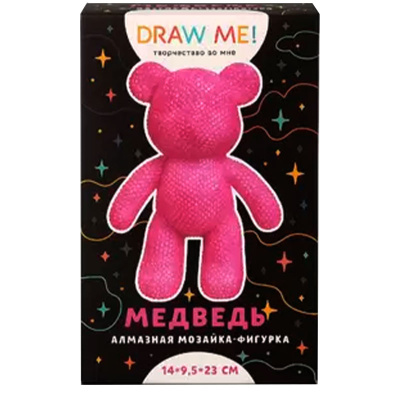 Алмазная мозаика на фигурке Fuchsia bear Draw me! 156-DB004 2