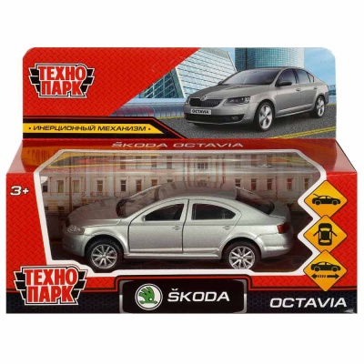 Машина металлическая инерционная Skoda Octavia 12 см Технопарк OCTAVIA-12-SR 4