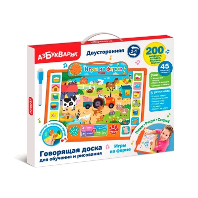 Говорящая доска для обучения и рисования Игры на ферме Азбукварик 3025 5