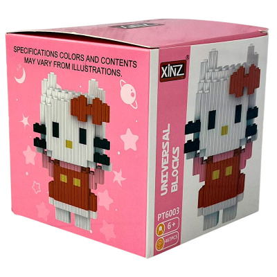 3D-конструктор Кошечка Келли в красном платье XINZ 3D6003 3