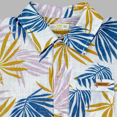 Рубашка Листья Чуди Кидс 600526Ц1-2 молочный 02