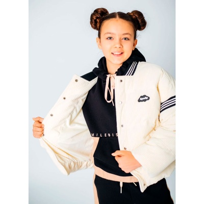 Куртка бомбер для девочки Deloras 22310 кремовая 5