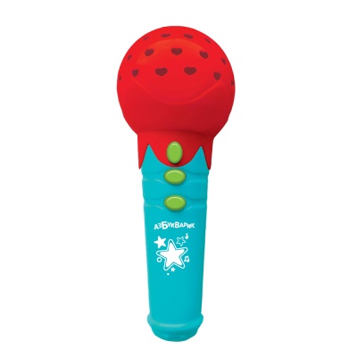 Игрушка Микрофончик с огоньками Веселые песенки красный Азбукварик 2558А