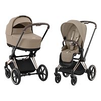Коляска 2 в 1 Cybex Priam IV Rosegold Cozy Beige