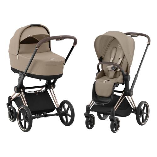 Коляска 2 в 1 Cybex Priam IV Rosegold Cozy Beige