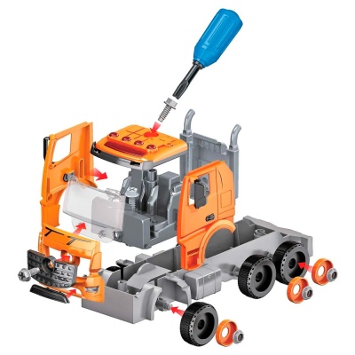 Funky toys FT61116 Мусоровоз-конструктор, фрикционный, свет, звук, 1:12 