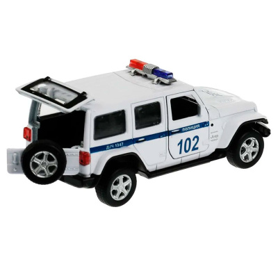 Игрушка машинка металлическая Jeep Wrangler Sahara Полиция Технопарк SAHARA5D-12POL-WH 3
