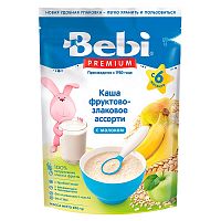 Каша фруктово злаковое ассорти с молоком 200 грамм Bebi Premium 87030