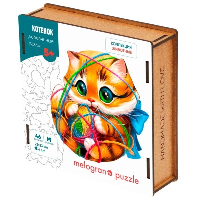 Деревянный пазл Котёнок 46 деталей Melograno MPZCAN39-M 3