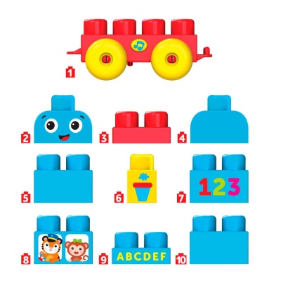 Конструктор для малышей Talky Blocks кнопочка Паровозик Азбукварик 2