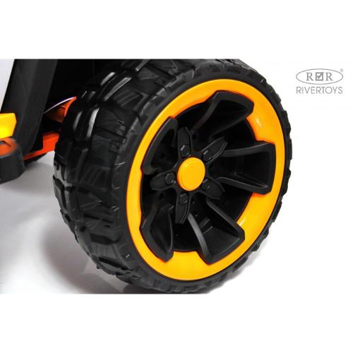 Детский электромобиль RiverToys E007EE серо-оранжевый фото 3