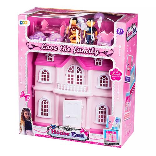 Кукольный домик House Euit Family 3 куклы подсветка 1000186 фото 2