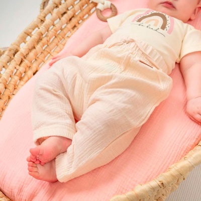 Штанишки муслиновые для малышей Leo 2003А-1 экрю 2