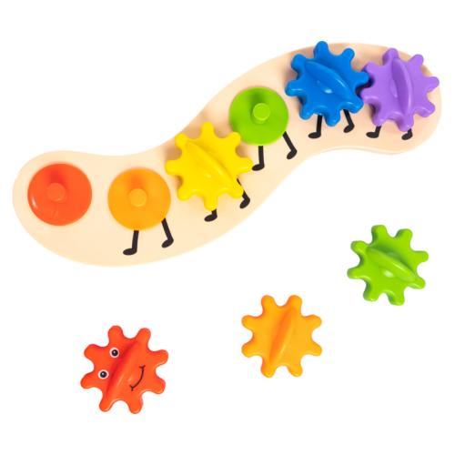 Сортер шестеренки Радужная гусеничка Baby toys Десятое королевство 70005 фото 3